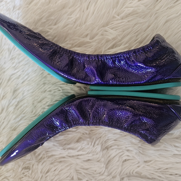 Tieks Purple Diamond Size 9 Patent Leather Foldable Ballet Flats Like New Rare - Picture 5 of 7